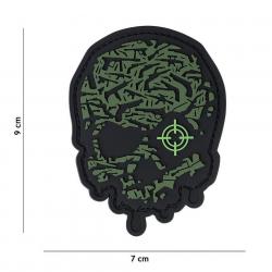 PATCH PVC TARGET EYE SKULL GREEN
