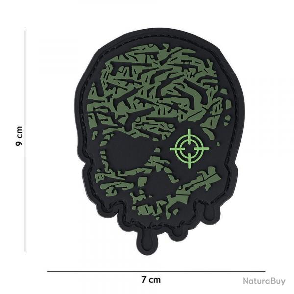 PATCH PVC TARGET EYE SKULL GREEN