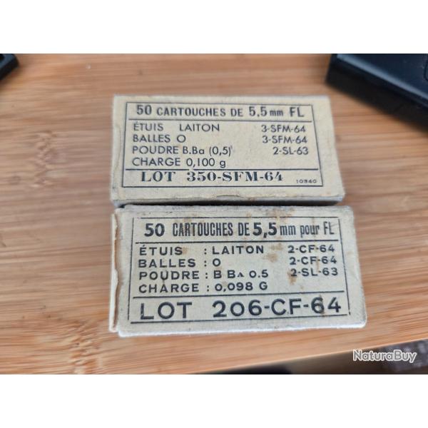 2 x boite 50 cartouches de 5.5 mm FL