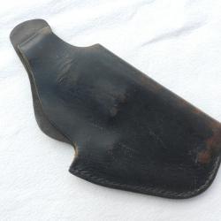 ancien étui cuir pour revolver Manurhin - 38 spécial - 357 -  Police Nationale - droitier