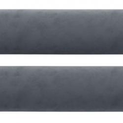 Coussins décoratifs lot de 2 gris foncé Ø15x50 cm velours doux confort design intérieur