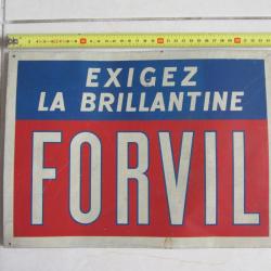 Tôle publicitaire brillantine Forvil 1950