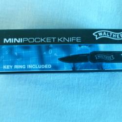Couteau de poche pliant Minipocket Knife de marque Walther avec lame tournevis et anneau de fixation
