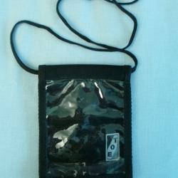 Porte-carte / badge professionnel tour de cou en cordura noir de marque TOE