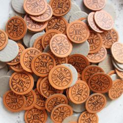 Lot de 100 rondelles carton nominatives en calibre 12 , n°6.