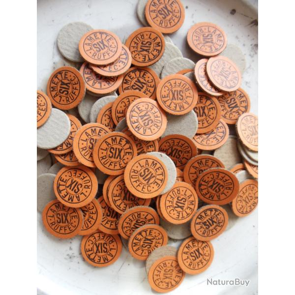 Lot de 100 rondelles carton nominatives en calibre 12 , n6.