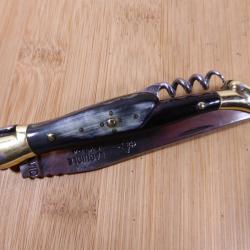 Couteau pliant LAGUIOLE 3 pièces G DAVID corne Thiers TB état FRANCE