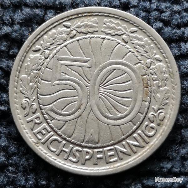 Monnaie Allemagne - 1928 A - 50 reichspfennig (Grade : TTB) - ref N1656