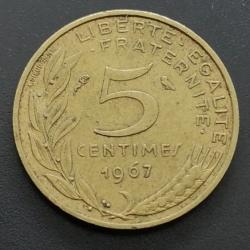 Monnaie France - 1967 - 5 centimes Marianne (Grade : TB) - Ref N0255