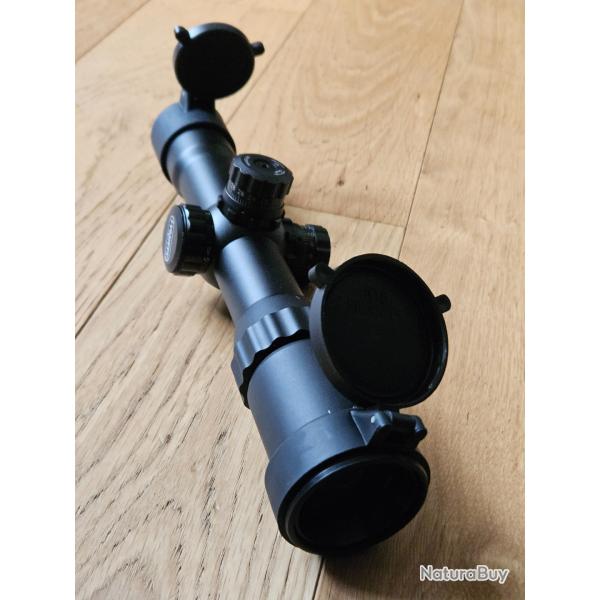 Lunette UTG Accushot CQB Tactical 1-4 X 28 avec rticule lumineux rouge/vert Mil-Dot