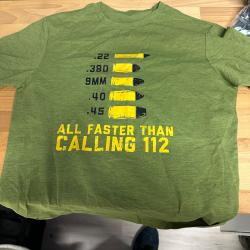 t-shitt  tir calibre vert taille L