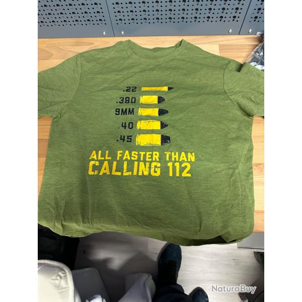 t-shitt  tir calibre vert taille L