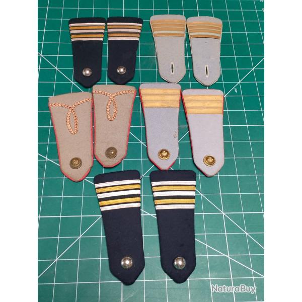 LOT DE 5 PAIRES D'EPAULETTES, SAINT CYR, TIRAILLEURS ? LT COLONEL