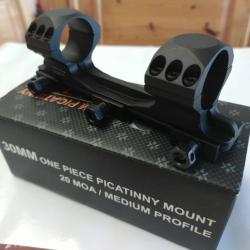 Montage monobloc Vector Optics X-Accu, Profil Medium, 30mm, 20 moa