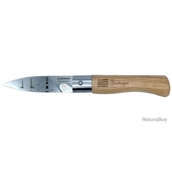 Couteau Le Coq Breton - Lame 85mm - Manche Chne