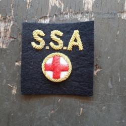INSIGNE TISSU BRODE "SSA" FOND NOIR