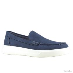 Mocassins bleus textile semelle PU mesh