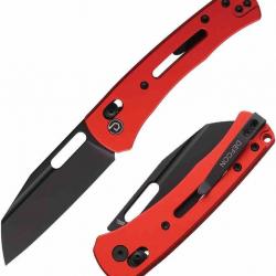 Couteau Defcon Red Lame Acier 14C28N Reverse Tanto Manche Alu Axis Lock TD023RD