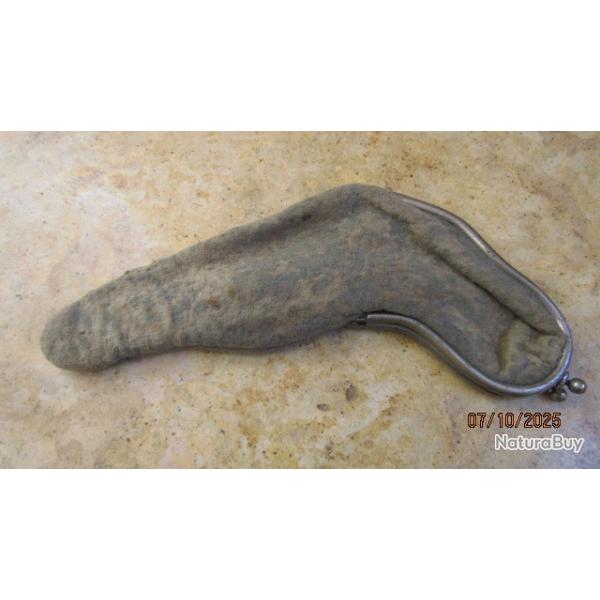 holster tui ancien toile 6mm revolver porte monnaie dchirure ct 320