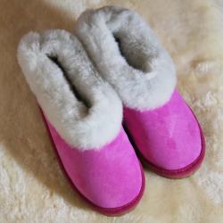 Chaussons chauds femme en peau de mouton 37 rose Fushia