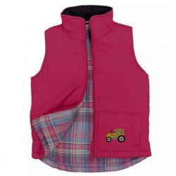 Gilet  matelassé enfant Rose tracteur