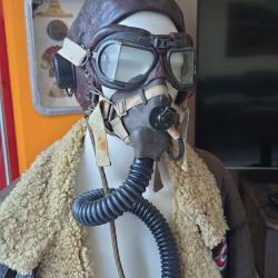Casque et masque a oxygene WW2 anglais d'origine