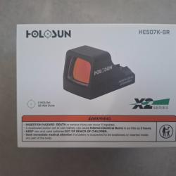 Holosun HE507K-GR-X2 (point vert) + multiple reticules.