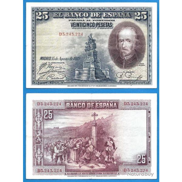 Espagne 25 Pesetas 1928 Billet Peseta Europe Calderon Spain