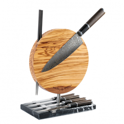 Bloc à couteaux aimanté Homey's 29HK200-235mm en bois - forme arrondie