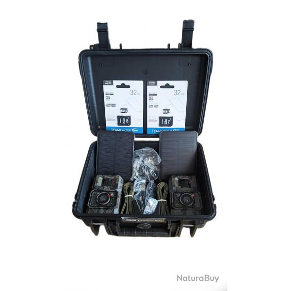 KIT 2 x piges photo Flash INVISIBLE + Panneaux SOLAIRES + Valise de transport + cartes mmoires !!