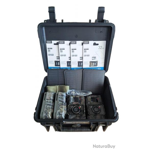 KIT 4x piges photo Flash INVISIBLE + Panneaux SOLAIRES + Valise de transport + cartes mmoires !!