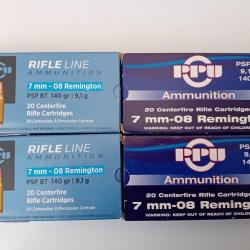 80 Douilles PPU AMMUNITION Conditionnées dans leurs boîtes calibre 7mm-08 REM Tirées une seule fois.