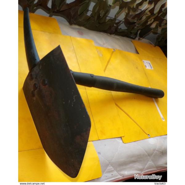 PELLE PIOCHE PLIANTE DE TYPE MILITAIRE DE L'ARMEE AMERICAINE U.S , PAS DE MARQUAGE D'ORIGINE , LONG