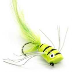 EUROFLY MOUCHE POPPER BLACK BASS CHARTREUSE N°4