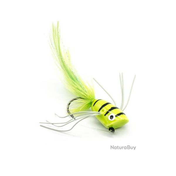 EUROFLY MOUCHE POPPER BLACK BASS CHARTREUSE N4