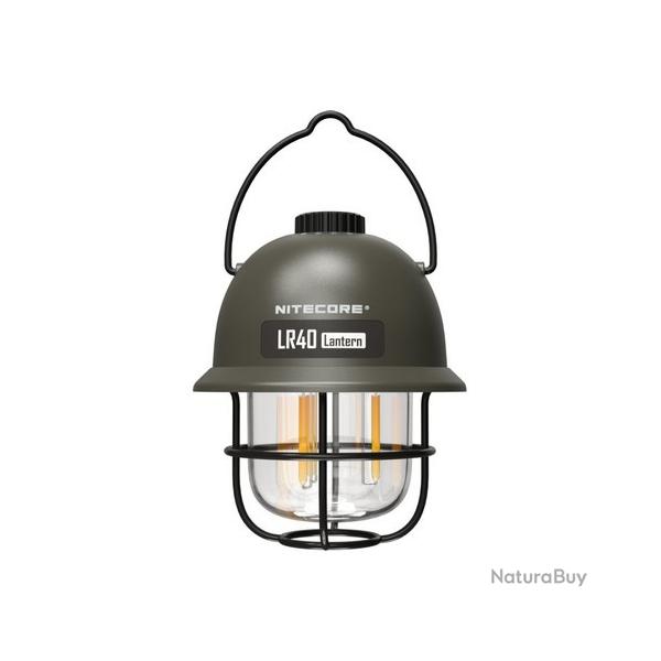 Lanterne rtro multifonction Nitecore LR40 Kaki - 100 Lumens - Rechargeable USB-C