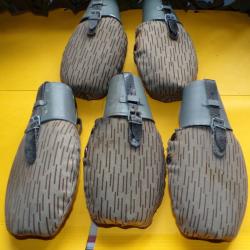 ARMEE ALLEMANDE : LOT DE 5 GOURDES EN PLASTIQUE AVEC SON QUART ET SA  HOUSSE , BON  ETAT  VOIR PHOTO