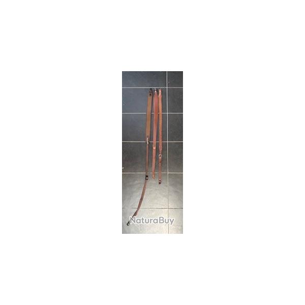 lot de trois brettelles de chasse fusil carabine en cuir vritable avec attache grenadire