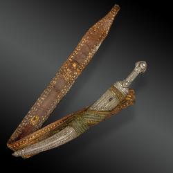 POIGNARD dit Jambiya avec sa ceinture Oman, Arabie Saoudite XIXème siècle