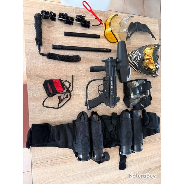 Lanceur paintball Tippman A5 RT avec equipement (masque, rserve de billes, 2 longueurs de canons )