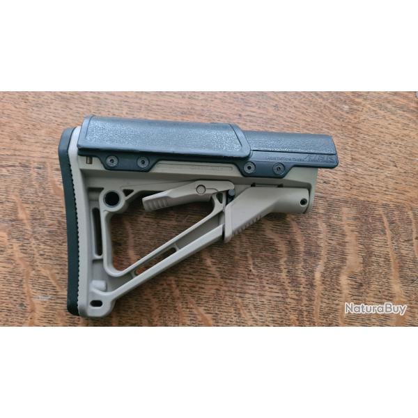 Crosse Magpul CTR mil-spec pour AR-15 fde + rhausseur de joue Larue Tactical RISR noir