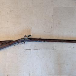 Carabine à Silex d'origine Jaeger Allemande Pensylvania Canon Rayé Platine XVIIe 17eme siecle