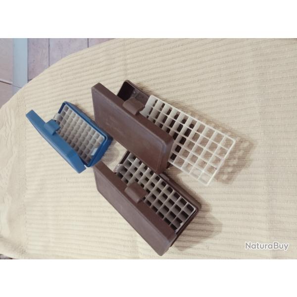 Lot de 3 boites à munitions pour 50 cartouche de 9x19 et 50 cartouches de 45 ACP