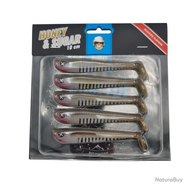 Leurre Monkey Lures King Lui 10 cm - Ultra attractif pour perche, sandre et brochet Honey & sugar