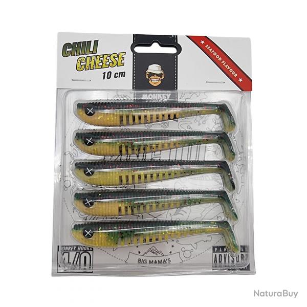 Leurre Monkey Lures King Lui 10 cm - Ultra attractif pour perche, sandre et brochet Chili Cheese