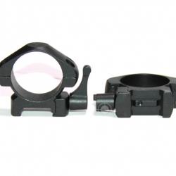 HAWKE COLLIERS MONTAGE PRECISION STEEL RING a levier WEAVER QRL BAS 30MM 23015