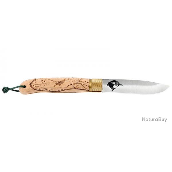 Couteau Srie Chasse - Focus Faisan - Lame 90mm - Manche Htre - Lacet Paracorde