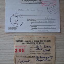 lot documents prisonniers guerre 1941 -1943 collection militaire