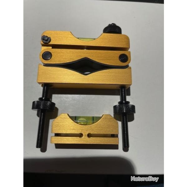 Kit de Mise  Niveau pour Lunette de Vise Niveau de Montage Universel avec Bulles Magntiques Gold