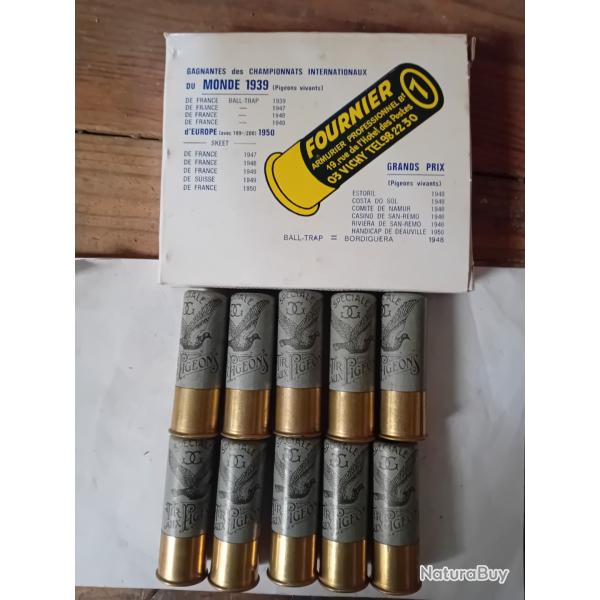 Bote de 10 belles cartouches anciennes cal 12 Tir aux Pigeons  douilles cartons